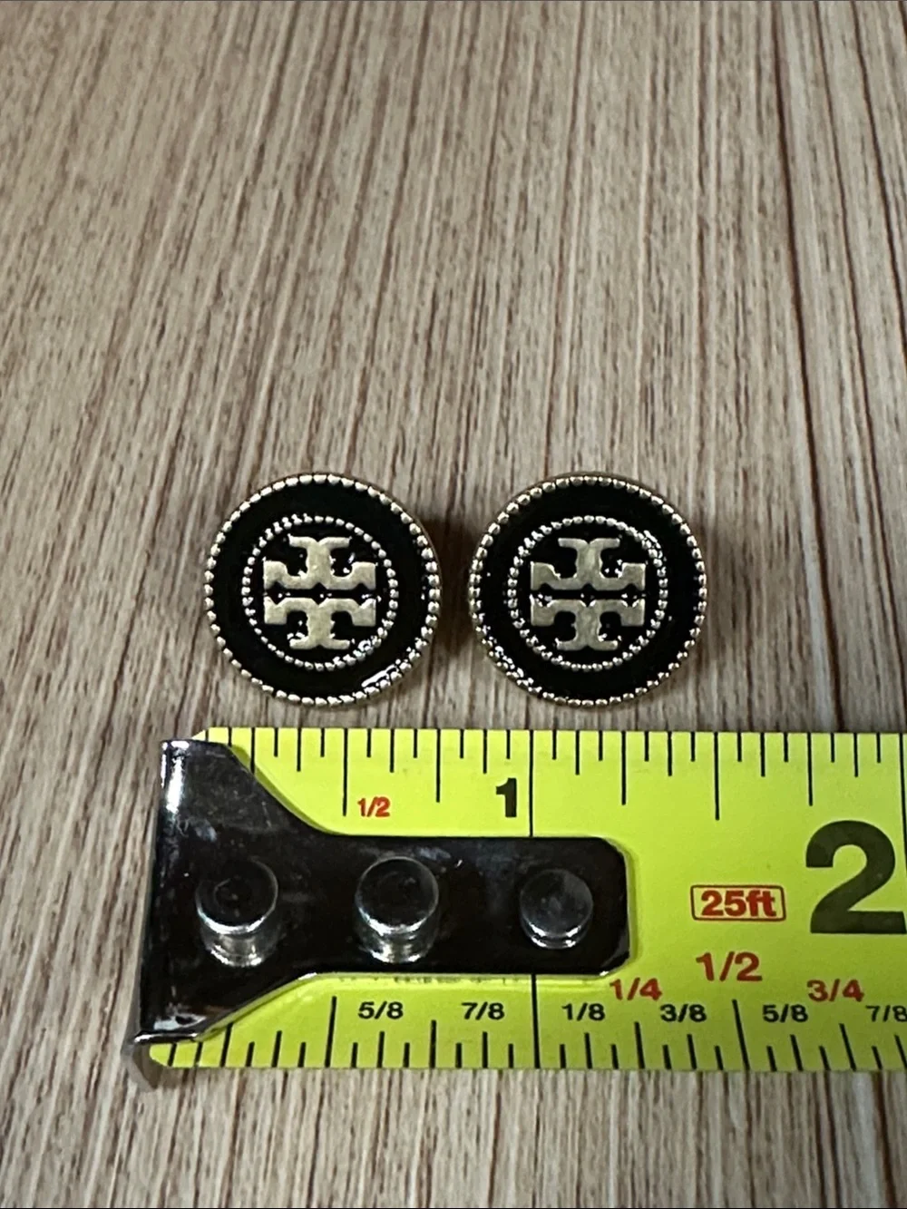 Tory Burch Circle T Logo Stud Earrings
